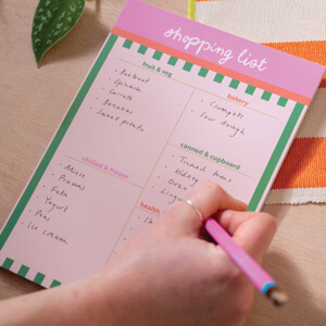 Good Tuesday Weekly Shopping List Pad A5 Cabana Stripe